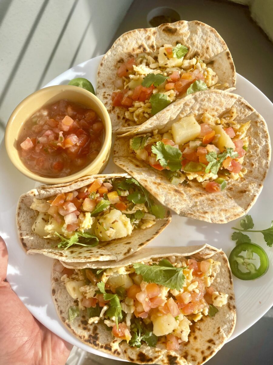 Tofu and Potatoes breakfast tacos recipe vegan