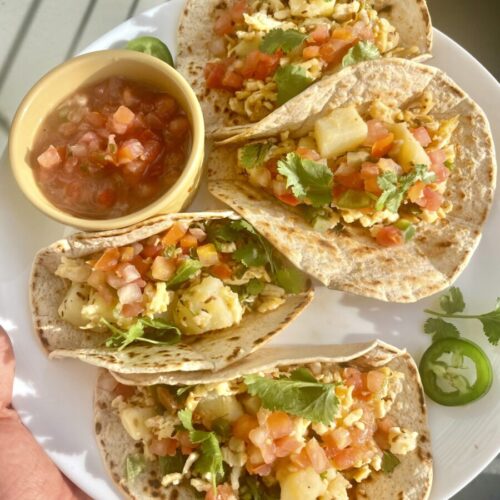 Tofu and Potatoes breakfast tacos recipe vegan