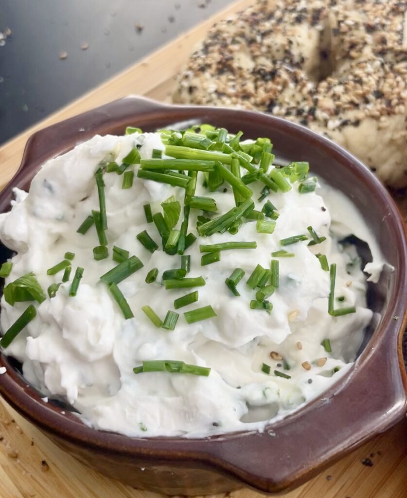 Vegan Whipped Chive and Onion Cream Cheese