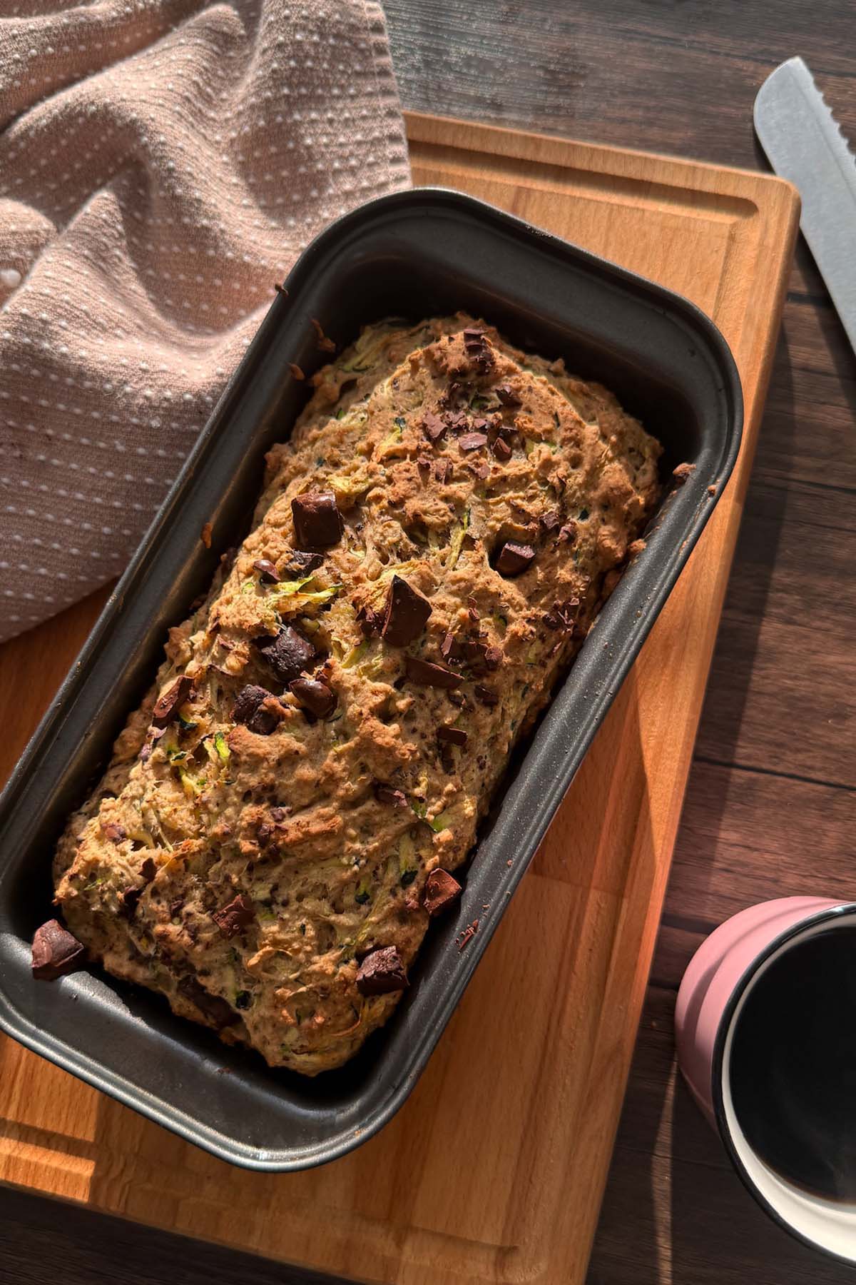vegan and dairy free zucchini bread recipe with chocolate chips