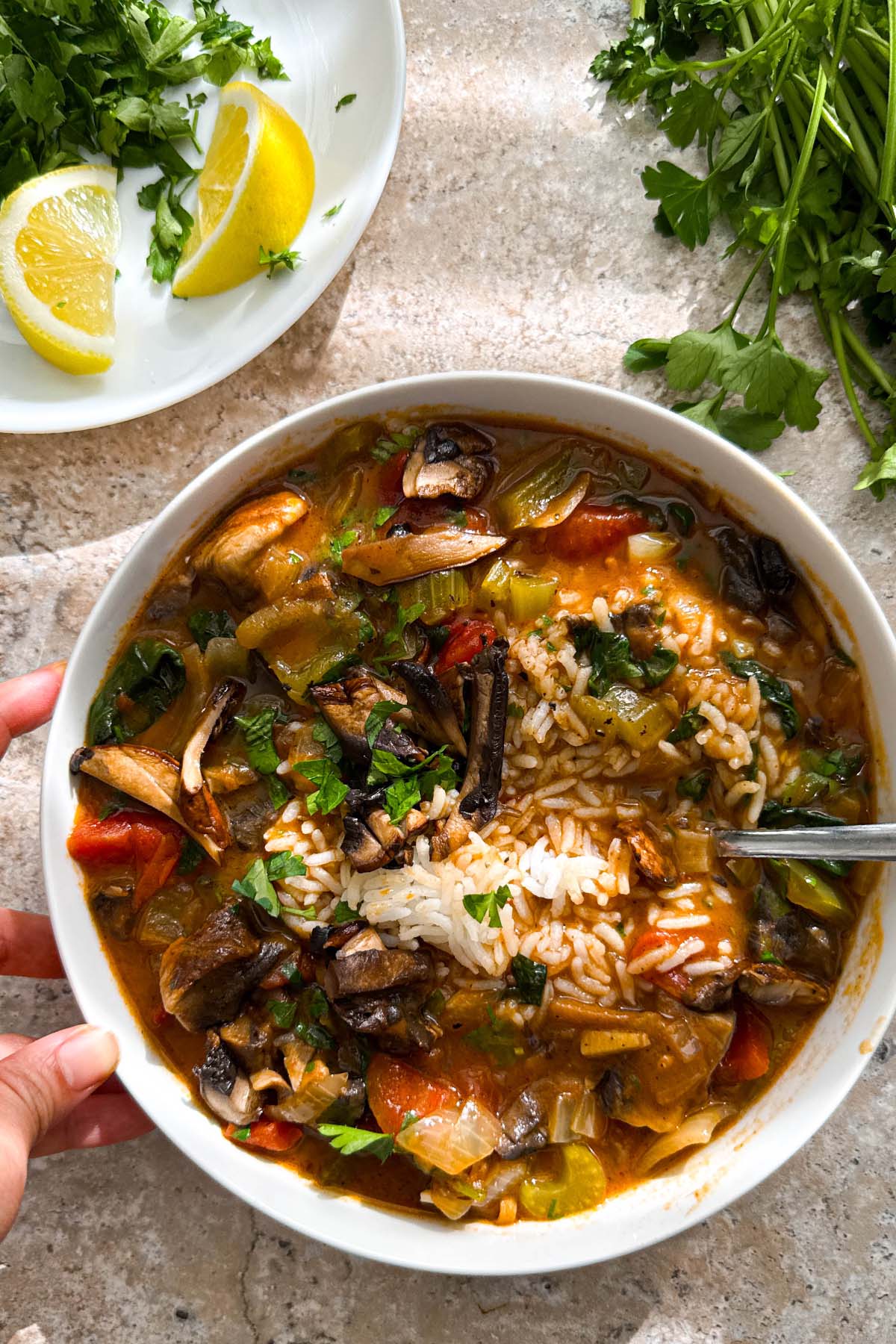 vegan portobello and mushroom cajun stew étouffée recipe