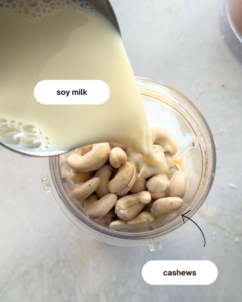 vegan biscoff cheesecake ingredients cashew and sow milk