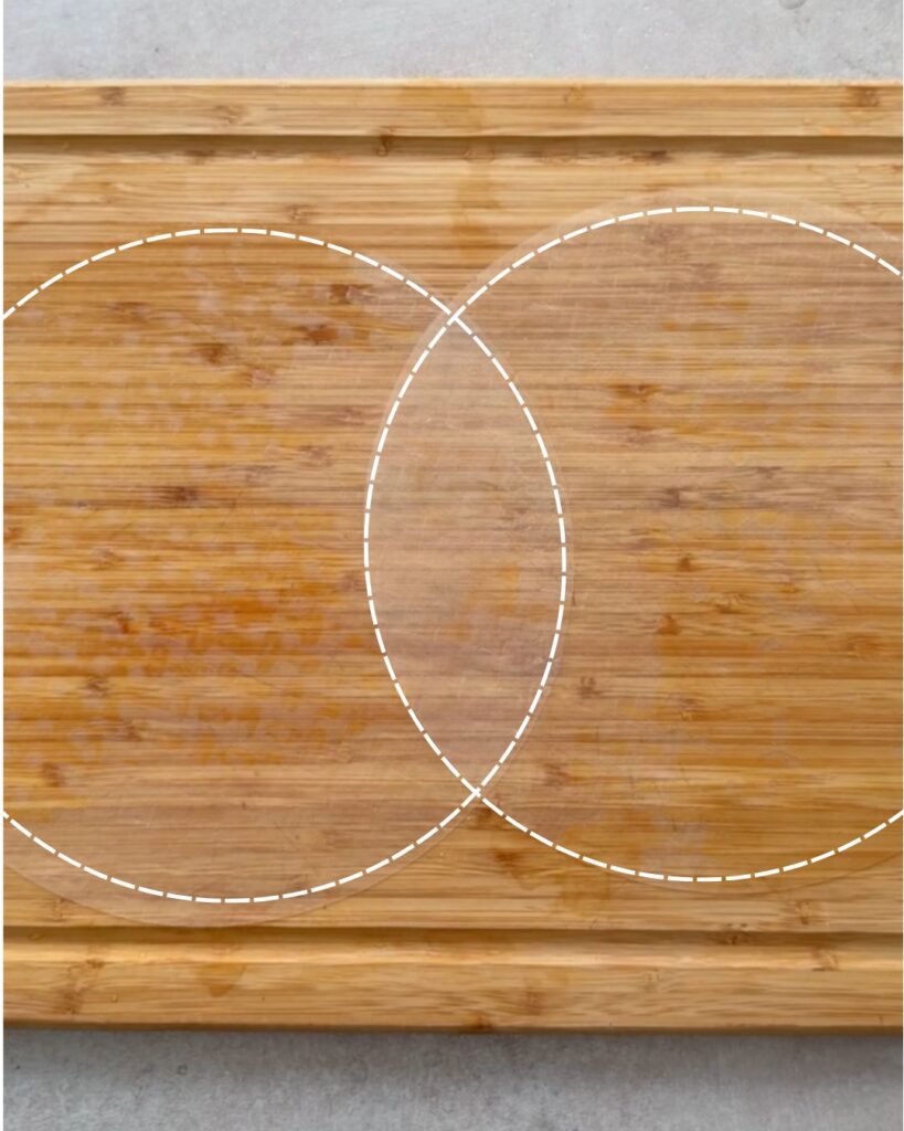 how to roll a spring roll step 1 layer wet rice papers