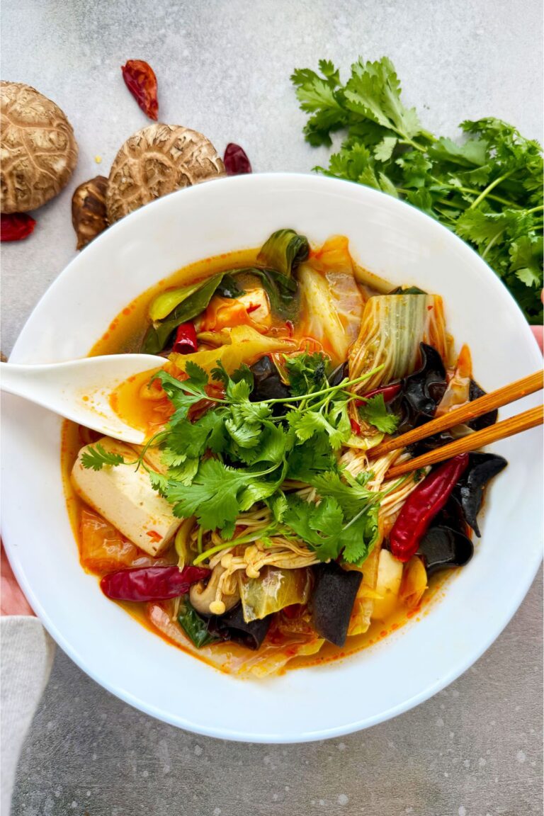 easy vegan and vegetarian malatang spicy szechuan hot pot