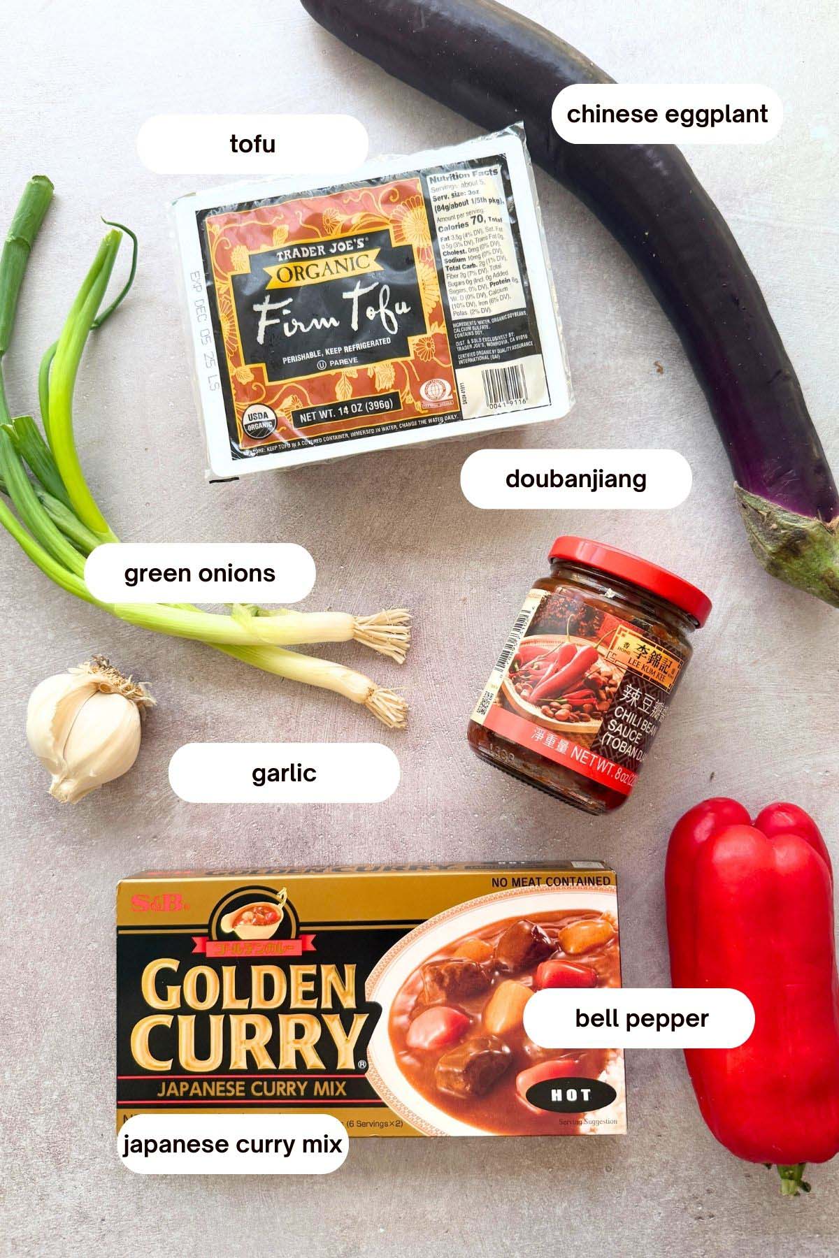 coco ichibanya mapo tofu japanese curry ingredients doubanjian, eggplant, bell pepper, curry mix