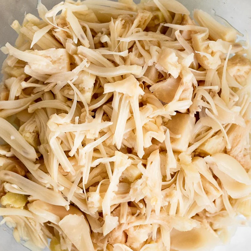 shred jackfruit for jackfruit carnitas
